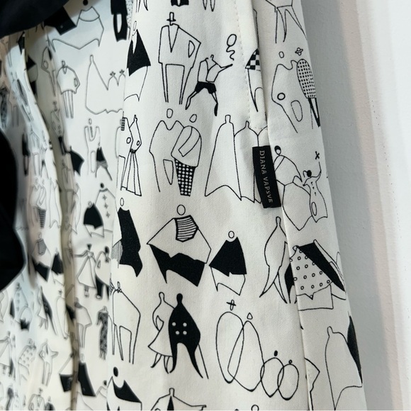 diana vapsve vintage skirt graphic people print social art design black a line s - Picture 5 of 7